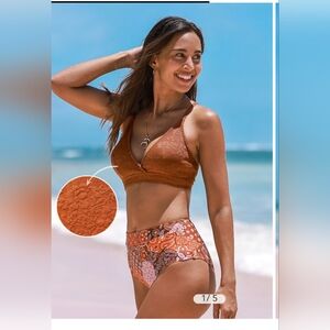 Cupshe Tonal Floral Bikini, medium